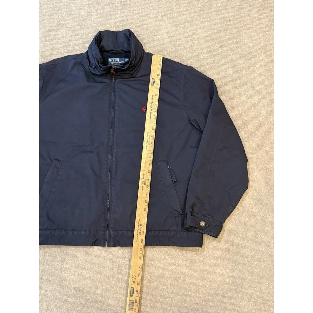Polo Ralph Lauren VTG Windbreaker Jacket Mens XL Navy Fleece Lined Hooded 90s